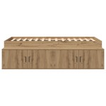 vidaXL Cadru de pat cu depozitare stejar artizanal 100 x 200 cm