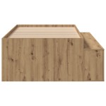 vidaXL Cadru de pat cu depozitare stejar artizanal 100 x 200 cm
