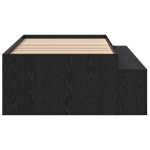vidaXL Cadru de pat cu depozitare Stejar negru 90 x 200 cm