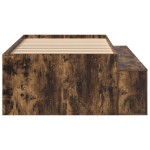 vidaXL Cadru de pat cu depozitare Stejar afumat 90 x 200 cm