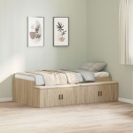 vidaXL Cadru de pat cu depozitare Stejar sonoma 80 x 200 cm