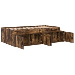 vidaXL Cadru de pat cu depozitare Stejar afumat 80 x 200 cm