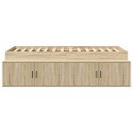 vidaXL Cadru de pat cu depozitare Stejar sonoma 90 x 190 cm