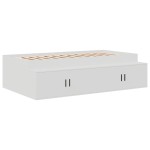 vidaXL Cadru de pat cu depozitare Alb 75 x 190 cm Lemn compozit