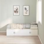 vidaXL Cadru de pat cu depozitare Alb 75 x 190 cm Lemn compozit