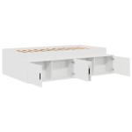 vidaXL Cadru de pat cu depozitare Alb 75 x 190 cm Lemn compozit