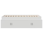 vidaXL Cadru de pat cu depozitare Alb 75 x 190 cm Lemn compozit