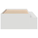vidaXL Cadru de pat cu depozitare Alb 75 x 190 cm Lemn compozit