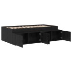 vidaXL Cadru de pat cu depozitare Stejar negru 75 x 190 cm vidaXL Cadru de pat cu depozitare Stejar negru 75 x 190 cm