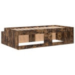 vidaXL Cadru de pat cu depozitare Stejar afumat 75 x 190 cm
