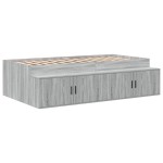 vidaXL Cadru de pat cu depozitare sonoma gri 75 x 190 cm Lemn compozit