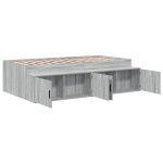 vidaXL Cadru de pat cu depozitare sonoma gri 75 x 190 cm Lemn compozit