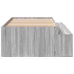 vidaXL Cadru de pat cu depozitare sonoma gri 75 x 190 cm Lemn compozit