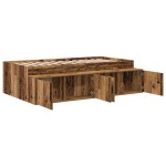 vidaXL Cadru de pat cu depozitare stejar artizanal 75 x 190 cm