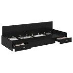 vidaXL Cadru de pat cu sertar Stejar Negru 100 x 200 cm Lemn compozit