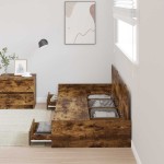 vidaXL Cadru de pat cu headboard Lemn Vechi 80 x 200 cm Lemn compozit