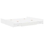 vidaXL Cadru de pat cu depozitare Alb 200 x 200 cm Lemn compozit