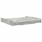 vidaXL Cadru de pat cu depozitare cu sertar Gri din beton 200 x 200 cm
