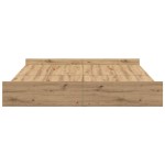 vidaXL Cadru de pat cu depozitare Stejar Artizanal 200 x 200 cm