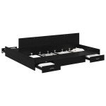 vidaXL Cadru de pat cu depozitare cu sertar Stejar Negru 180 x 200 cm