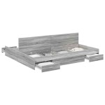 vidaXL Cadru de pat cu depozitare cu headboard sonoma gri 180 x 200 cm