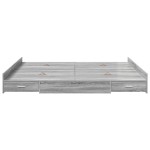 vidaXL Cadru de pat cu depozitare cu headboard sonoma gri 180 x 200 cm