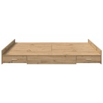 vidaXL Cadru de pat cu depozitare stejar artizanal 180 x 200 cm vidaXL Cadru de pat cu depozitare stejar artizanal 180 x 200 cm
