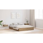vidaXL Cadru de pat cu depozitare stejar artizanal 160 x 200 cm vidaXL Cadru de pat cu depozitare stejar artizanal 160 x 200 cm