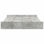 vidaXL Cadru de pat cu depozitare cu sertar Gri din beton 150 x 200 cm
