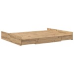 vidaXL Cadru de pat cu depozitare stejar artizanal 150 x 200 cm vidaXL Cadru de pat cu depozitare stejar artizanal 150 x 200 cm
