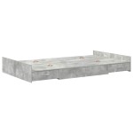 vidaXL Cadru de pat cu depozitare cu sertar Gri din beton 120 x 200 cm