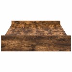 vidaXL Cadru de pat cu depozitare Stejar fumuriu 120 x 200 cm
