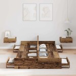 vidaXL Cadru de pat cu depozitare cu headboard Lemn Vechi 120 x 200 cm