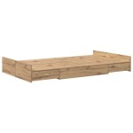 vidaXL Cadru de pat cu depozitare stejar artizanal 120 x 200 cm vidaXL Cadru de pat cu depozitare stejar artizanal 120 x 200 cm