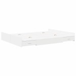 vidaXL Cadru de pat cu depozitare Alb 135 x 190 cm Lemn compozit
