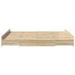 vidaXL Cadru de pat cu depozitare cu sertar Stejar sonoma 135 x 190 cm vidaXL Cadru de pat cu depozitare cu sertar Stejar sonoma 135 x 190 cm