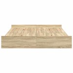 vidaXL Cadru de pat cu depozitare cu sertar Stejar sonoma 135 x 190 cm vidaXL Cadru de pat cu depozitare cu sertar Stejar sonoma 135 x 190 cm