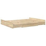 vidaXL Cadru de pat cu depozitare cu sertar Stejar sonoma 135 x 190 cm vidaXL Cadru de pat cu depozitare cu sertar Stejar sonoma 135 x 190 cm