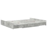 vidaXL Cadru de pat cu depozitare cu sertar Gri din beton 135 x 190 cm
