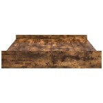 vidaXL Cadru de pat cu depozitare Stejar fumuriu 135 x 190 cm