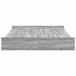 vidaXL Cadru de pat cu depozitare cu headboard sonoma gri 135 x 190 cm