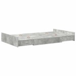 vidaXL Cadru de pat cu depozitare cu sertar Gri din beton 120 x 190 cm
