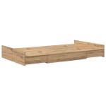 vidaXL Cadru de pat cu depozitare stejar artizanal 120 x 190 cm vidaXL Cadru de pat cu depozitare stejar artizanal 120 x 190 cm