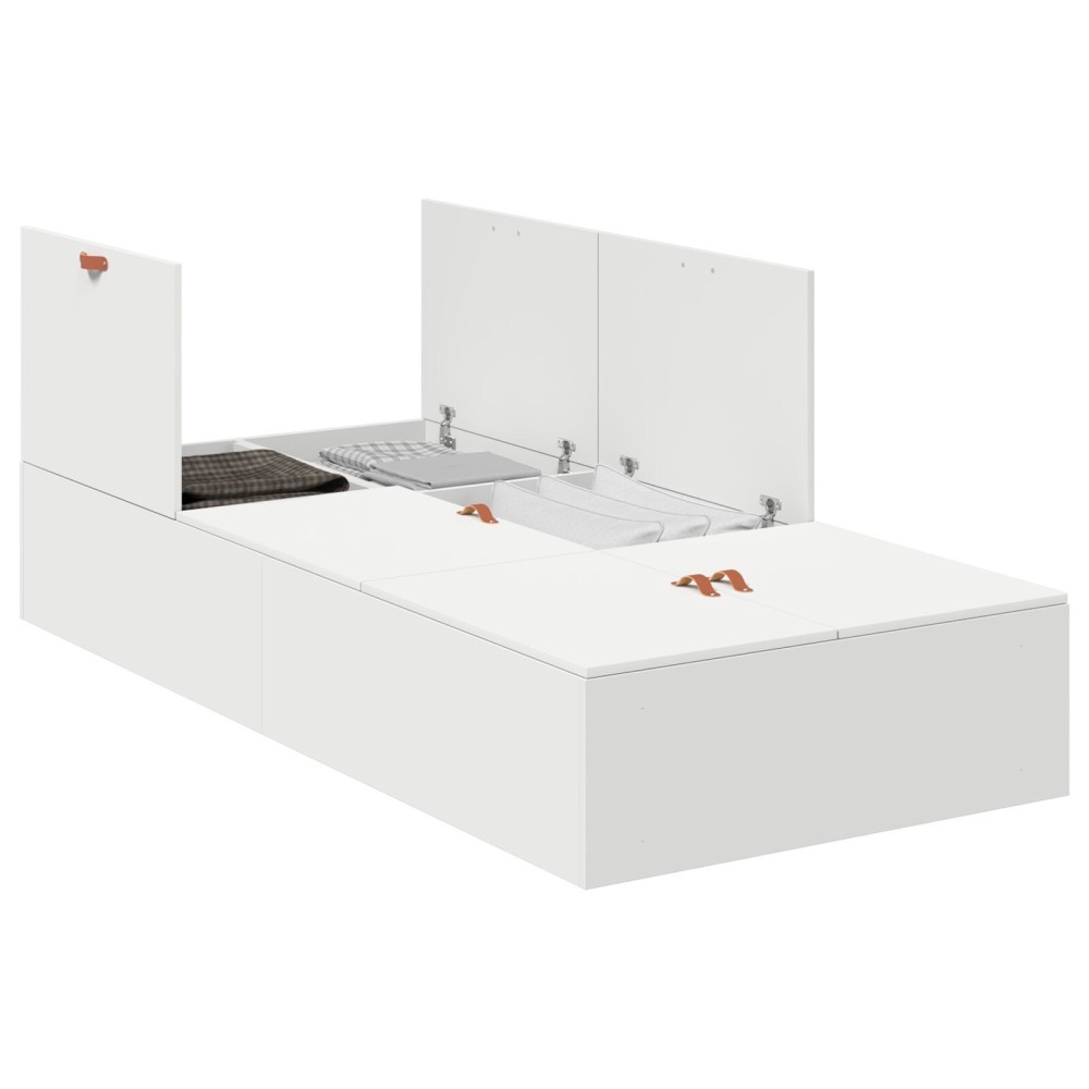 vidaXL Cadru de pat cu depozitare Alb 80x200 cm