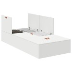 vidaXL Cadru de pat cu depozitare Alb 200 x 90 x 31.5 cm Lemn compozit vidaXL Cadru de pat cu depozitare Alb 200 x 90 x 31.5 cm Lemn compozit