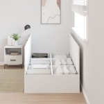vidaXL Cadru de pat cu depozitare Alb 200 x 90 x 31.5 cm Lemn compozit vidaXL Cadru de pat cu depozitare Alb 200 x 90 x 31.5 cm Lemn compozit