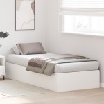 vidaXL Cadru de pat cu depozitare Alb 200 x 90 x 31.5 cm Lemn compozit vidaXL Cadru de pat cu depozitare Alb 200 x 90 x 31.5 cm Lemn compozit