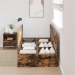 vidaXL Cadru de pat cu depozitare Stejar fumuriu 100 x 200 cm