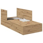 vidaXL Cadru de pat stejar artizanal 200 x 100 x 31.5 cm Lemn compozit