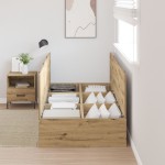 vidaXL Cadru de pat stejar artizanal 200 x 100 x 31.5 cm Lemn compozit